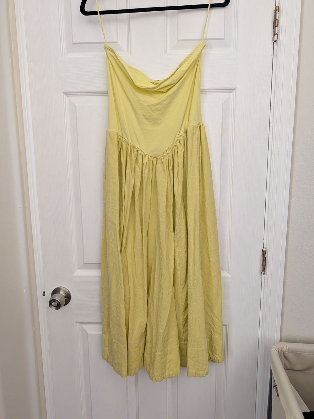 Free People Lemon Yellow Maxi Spaghetti-Strap Dress